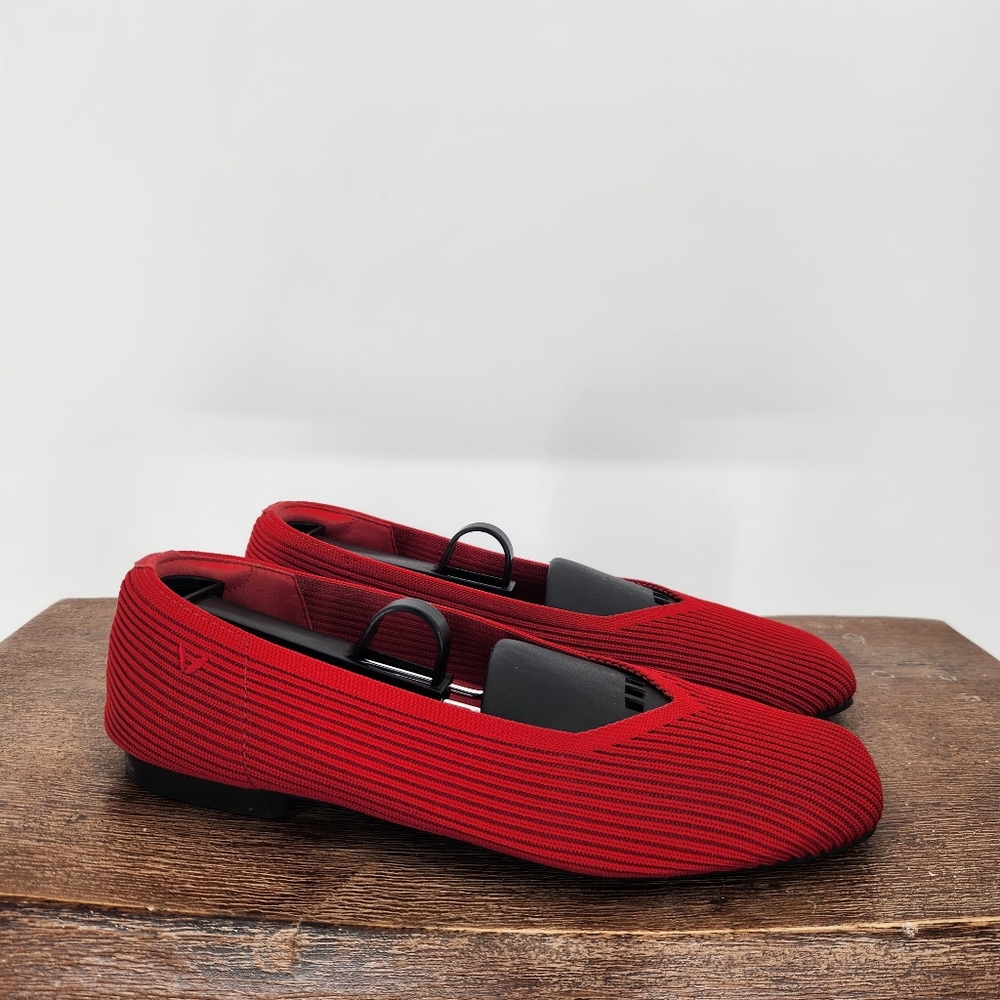 VIVAIA Lightweight Square-Toe V-Cut Flats (Margot Walker) Red size EU/37.5 - Picture 3 of 8